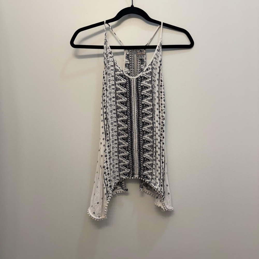 Ecote Black and White Indian Block Print Inspired Tank Top
